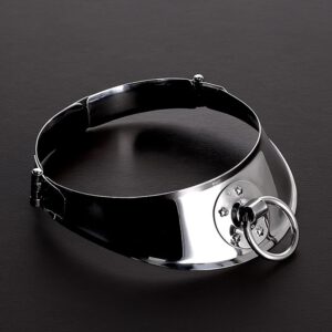 Triune Locking Men's Collar with Ring: Edelstahl-Halsfessel (S/M)