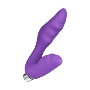Analvibrator mit Dammreizer aus Silikon, 14 cm