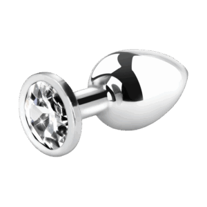 Metall-Analplug mit Kristall, 8 cm