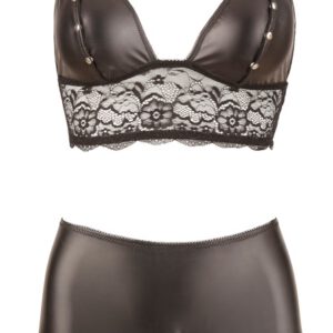 3-teiliges Straps-Set im Mattlook mit Blütenspitze