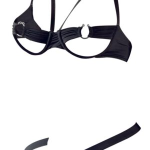 Bügel-BH plus String, mit hufeisenförmigen Metallringen