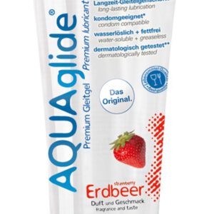 Gleitgel „AQUAglide Erdbeere“ auf Wasserbasis, vegan