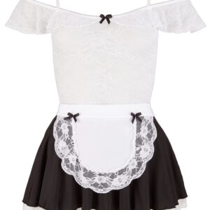 Kellnerinnen-Kostüm im Materialmix