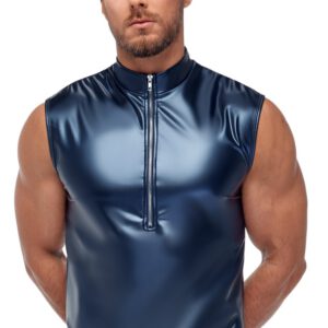 Shirt im Blue Metallic-Mattlook